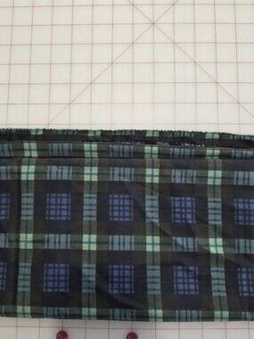 Green and Blue Plaid Polyester